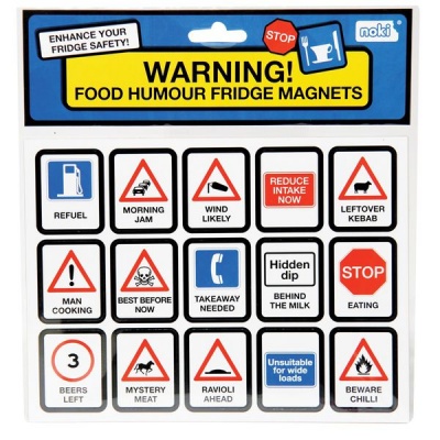 Photo of Paladone Warning! Food Humour Fridge Magnets