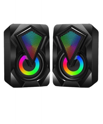 USB Wired Computer Speaker Home Desktop Game Audio With RGB Lights