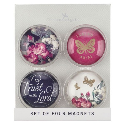 Photo of Christian Art Gifts Those Who Trust - Glass Magnet Set