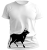PepperSt Men's White T-Shirt - Black Cow Bull Photo