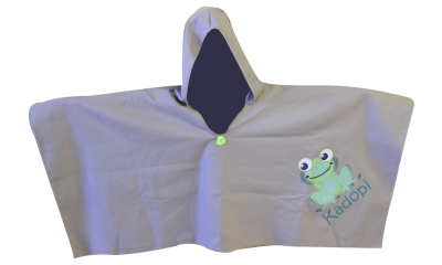 Photo of ThatGr8 Kadopi Frog - Grey - Kids Hooded Microfibre Towel
