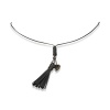 No Memo - Versatile Choker Necklace Anklet With Heart Pendant - Dark Grey Photo