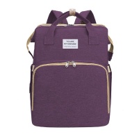 Multifunctional Diaper Bag Folding Bed Purple