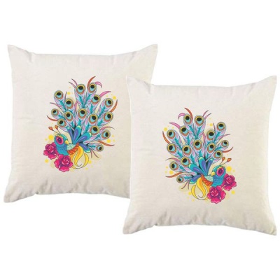 Photo of PepperSt – Scatter Cushion Cover Set – Abstract Peacock Feathers