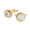 Civetta Spark Liam Cufflink - Swarovski Clear Crystal - Gold Photo