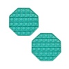 BetterBuys Fidget Toys - Pop It Washable Reusable Fidget Toy - Octagon - Green - 2Pack Photo