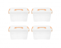 4 Piece Portable Storage Box Organizing Bins with Lids Toy Containers 28cm