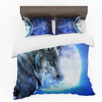 Photo of Print with Passion Wolf in Moonlight Duvet Cover Set