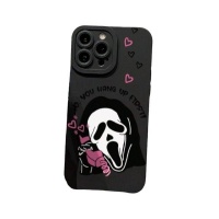 Samsung Scream Ghost Face Design with Hearts Phone Case for S22