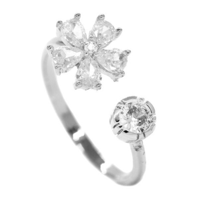 Photo of iDesire flower cubic zirconia ring - adjustable size