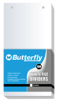 Butterfly File Divider 120Mm X 230Mm White Board Pack of 100