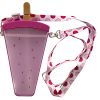 Pink Watermelon Slice Sipping Bottle With Strap