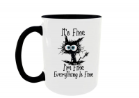 Cat Its Fine Printed Coffee 2 Tone Mug
