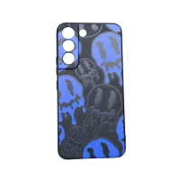 Samsung Melted Smiley Design Phone Case For Galaxy S22 Blue