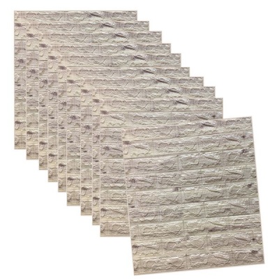 Photo of HEARTDECO 3D Foam Self-Adhesive Wall Panel 10 Piece Pack -Brick