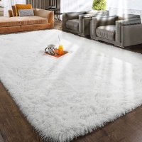 White Soft Area Rugs for Bedroom 4x6 Feet Fluffy Rug Shaggy Carpet