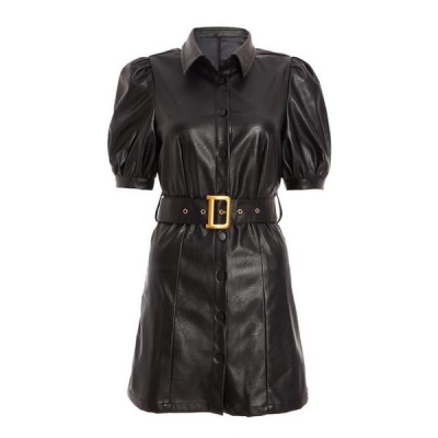 Photo of Quiz Ladies Black Faux Leather Bodycon Dress - Black