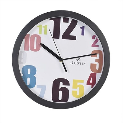 Photo of Parco 31cm Round Wall Clock with Black Rim