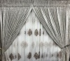 AZAZ ENTERPRISE Silver with block Theme Curtain & Leaf Lace 2.5x2.4m Photo