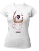 PepperSt Ladies White T-Shirt - Coffee Illustration Photo