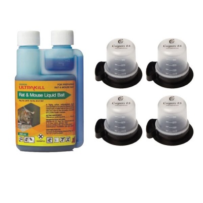 Coopers Environmental Science Coopers Ultrakill Rat Mouse Liquid Bait with 4 drinking stations