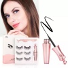 6 Pieces Of 3D Magnetic Eyelashes With Pink Eyeliner & Applicator Photo