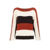 Quiz Ladies Cream Rust and Black Stripe Knit Jumper Photo