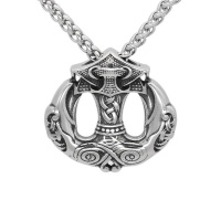 Stainless Steel Viking Norse Celtic Raven Ship Anchor Pendant Necklace