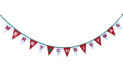 Photo of Bunting Merry Christmas Red & White