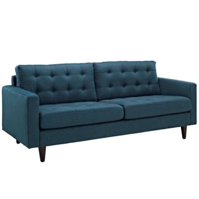 Decorist Home Gallery Azure Empress Two Seater Couch in BlueBeige