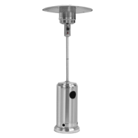 Stainless Steel Gas Patio Heater With Segmented Pole Silver