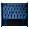 Lifestyle Modern Deep-Button Velvet Headboard with Winged Edges - Navy Photo