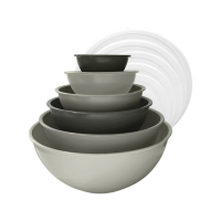 Premium 12 Piece Nesting Bowl Set With Airtight Lids Beige