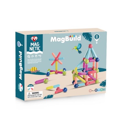 65 Pieces Magnetic Stick And Balls Building Blocks Set Tora Toys