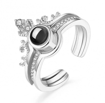 Photo of SilverCity Love Languages Queens Kings Crown Zircon Adjustable Ring