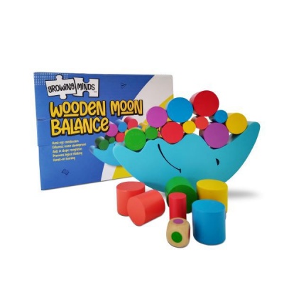 Growing Minds Educational Wooden Moon Balance Toy Wooden Blocks Learning Toys