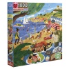 eeBoo Square Family Puzzle - Beach Umbrellas: 1000 Pieces Photo