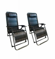 2 Folding GardenBeach Reclining Chairs with Armrest