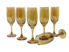 Champagne Glasses 190ml 6 Piece Gold RVT018 Photo