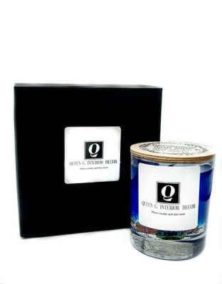 Photo of Queen G Interior Decor Queen G Scented Gel Wax Candle With Pebble Stones - Rose Vanilla - 230ml