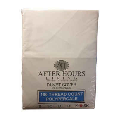 Photo of After Hours 180 Thread Count Polypercale Duvet Cover - Super King - White