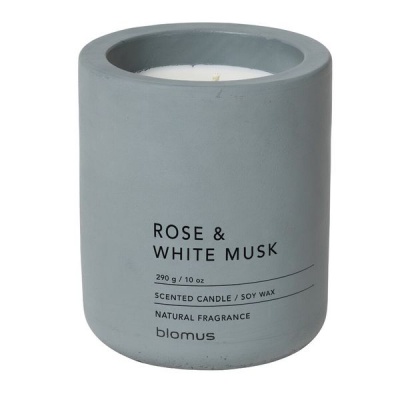 Photo of blomus Scented Candle Rose & White Musk in Blue-Grey Container FRAGA 6.5cm