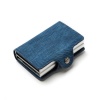Denim Fabric Double Aluminium RFID Credit Card Holder Case-Gray Photo