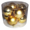 BUFFTEE Big Christmas Tree Baubles - Christmas Balls 8 Pack - Gold Tones Photo
