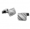 OTC Gun Metal Grey Diagonal Line Rectangle Cufflinks Photo