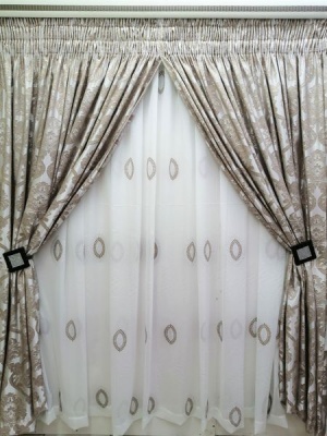 Photo of MrCurtain Mr.Curtain Jacquard Curtain and Lace Set