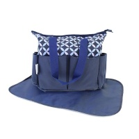 Eco Baby Diaper Bag with 5 Compartments and Mat Navy Blue