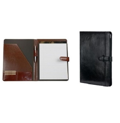 Photo of Adpel A5 Vitello Leather Folder with Tab Closure - Black