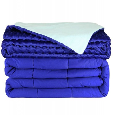 Photo of Jack Brown Luxury 15LBS Queen Size Weighted Blanket with Minky Cover - Navy