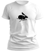 PepperSt Men's White T-Shirt - Grid Design Rabbit Photo